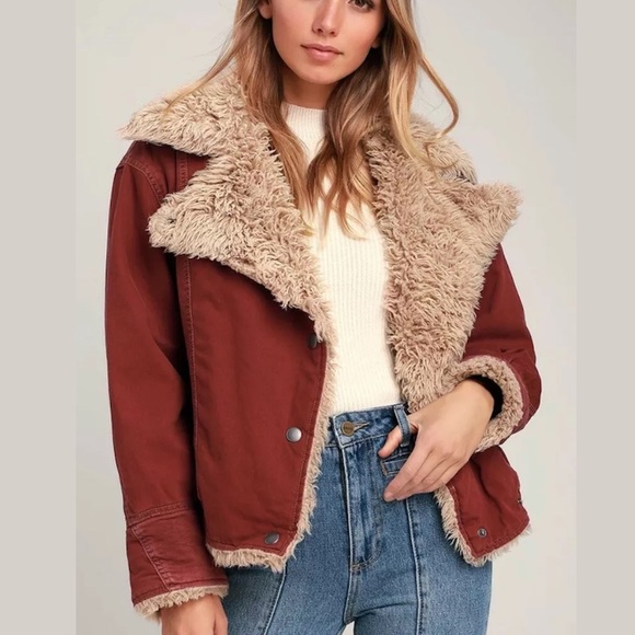 Free People Womens Owen Sherpa Jacket 